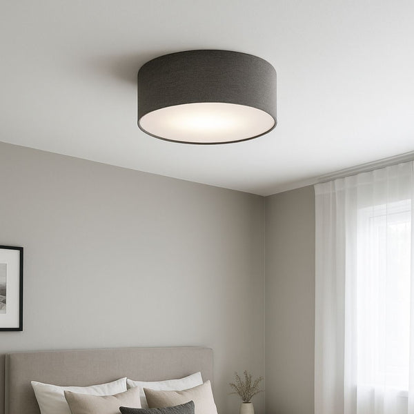 Averis Grey Flush Ceiling Light