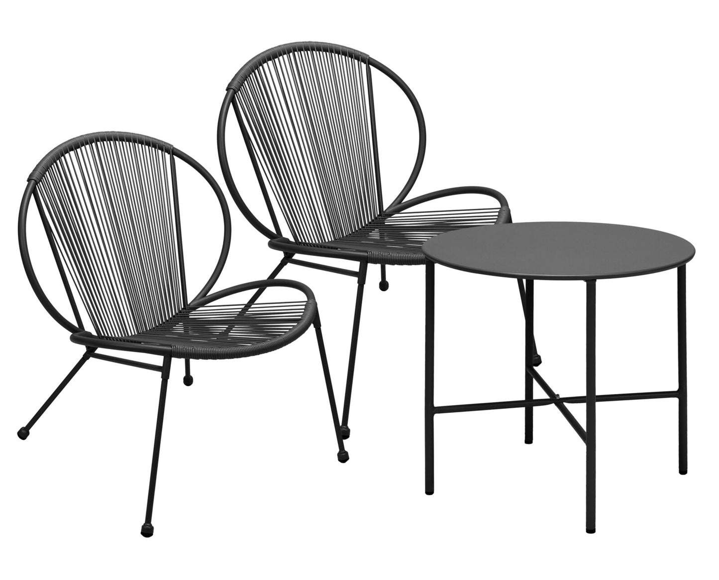 Black Rattan 3 Piece Garden Furniture