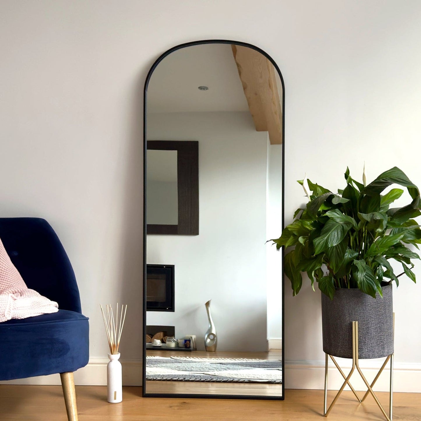 Yoko - Black Metal Gentle Arch Mirror - 160cm x 60cm