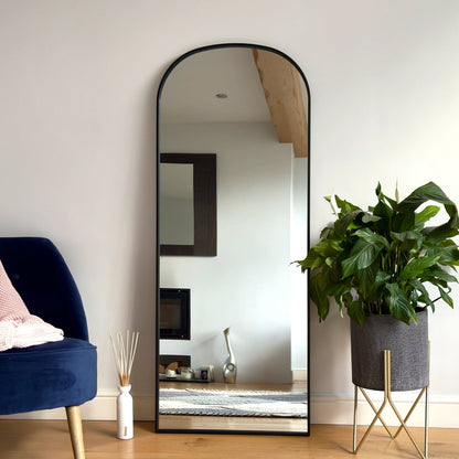Yoko - Black Metal Gentle Arch Mirror - 160cm x 60cm