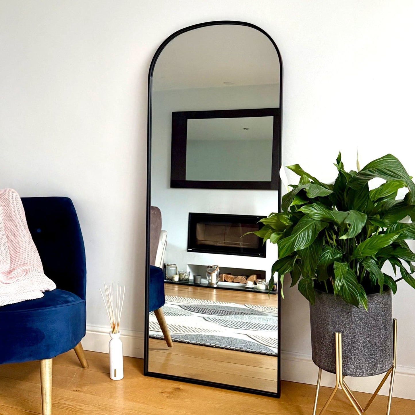 Yoko - Black Metal Gentle Arch Mirror - 160cm x 60cm