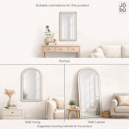 Yoko - Full Length Black Metal Gentle Arch Mirror - 180cm x 90cm