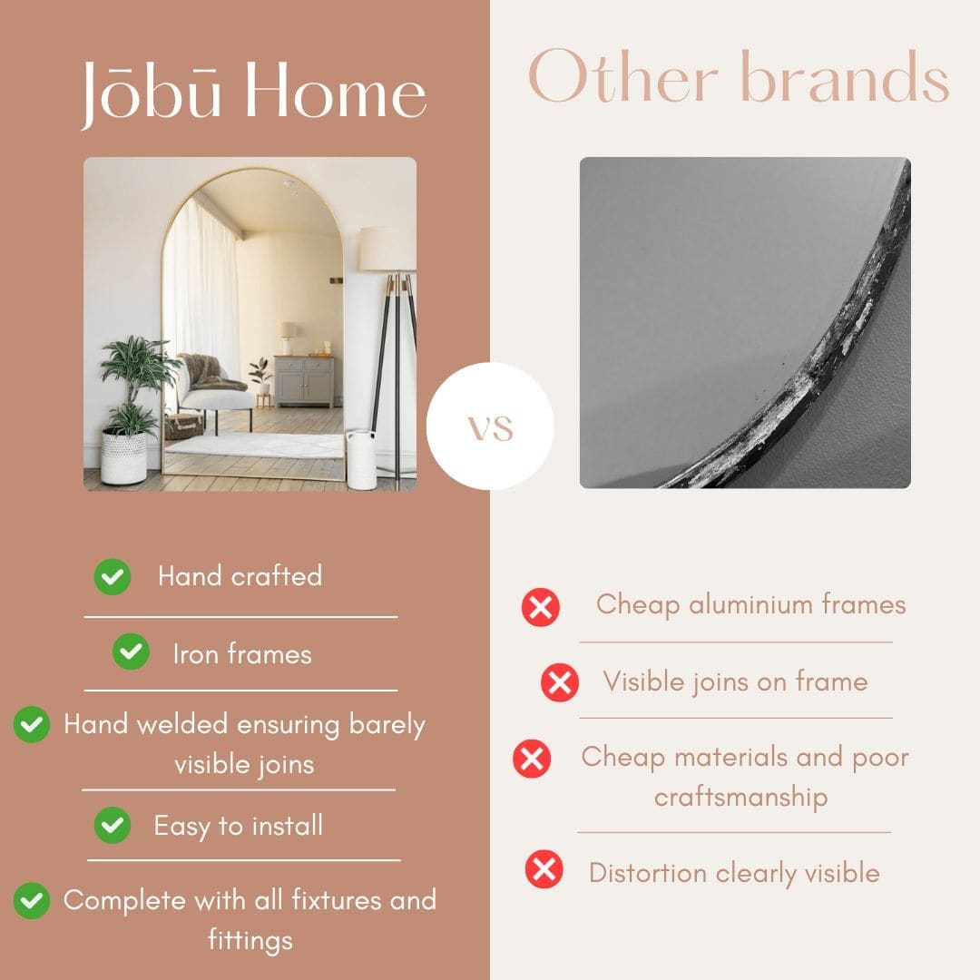 Yoko - Full Length Gold Metal Gentle Arch Mirror - 180cm x 90cm