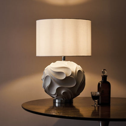 Zachary 64cm Round White Table Lamp