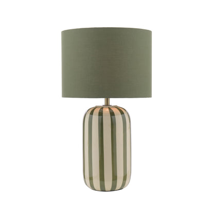 Zella Green Striped Table Lamp