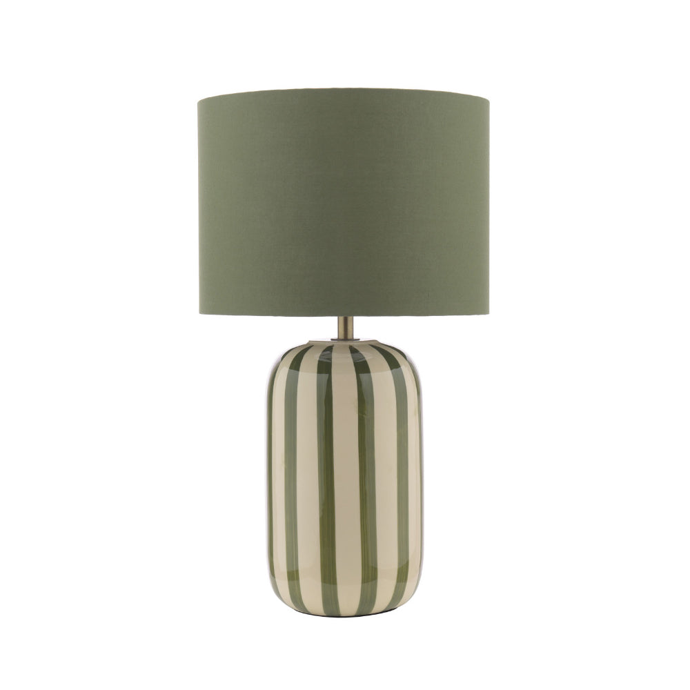 Zella Green Striped Table Lamp