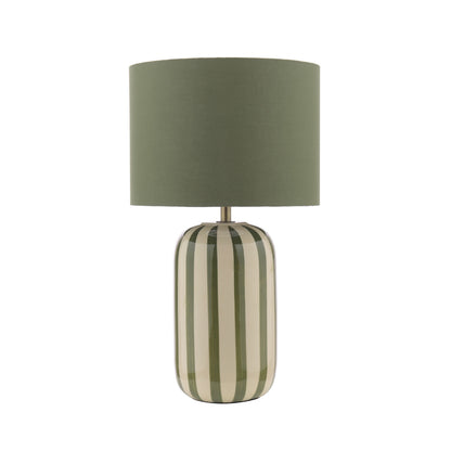 Zella Green Striped Table Lamp
