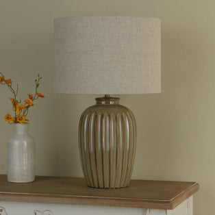 Zinnia Brown Ribbed Table Lamp