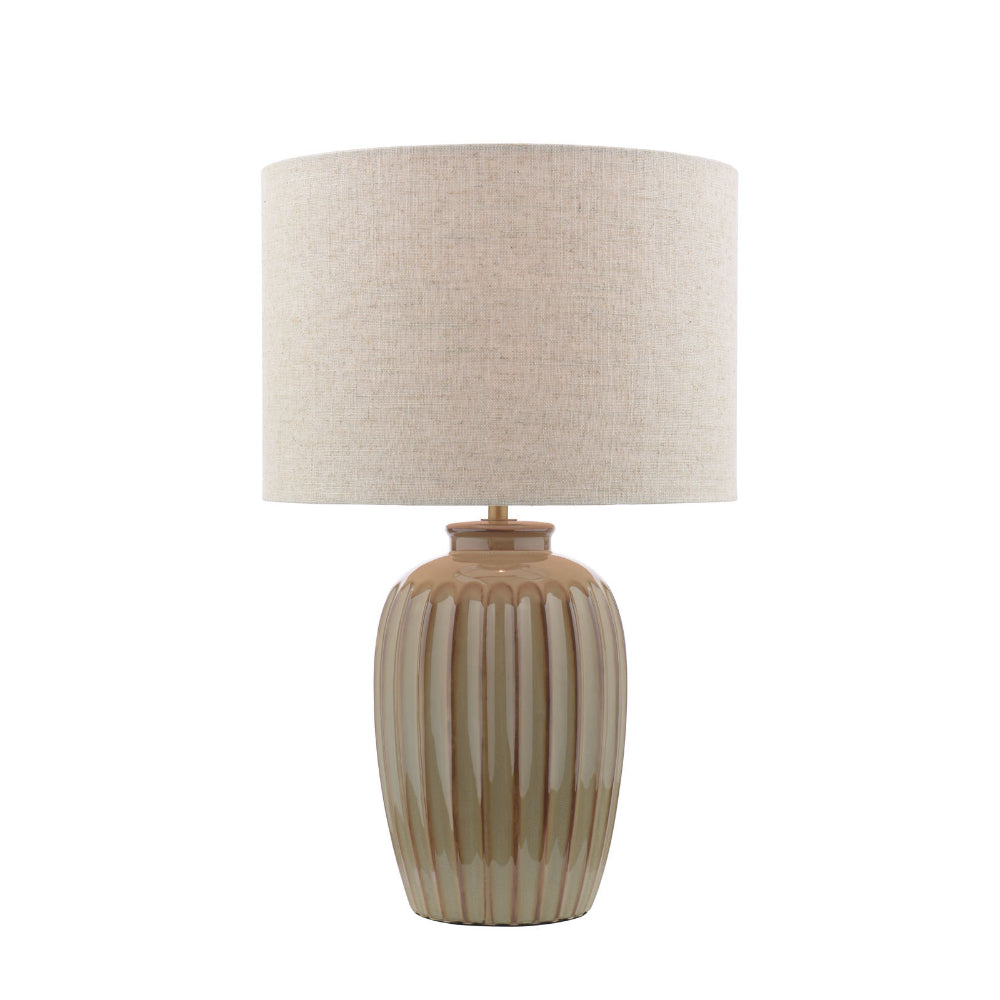 Zinnia Brown Ribbed Table Lamp