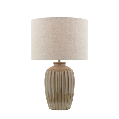 Zinnia Brown Ribbed Table Lamp