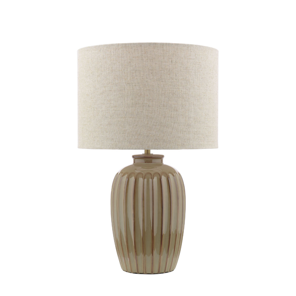 Zinnia Brown Ribbed Table Lamp