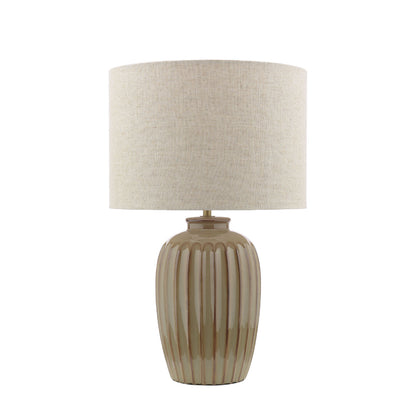 Zinnia Brown Ribbed Table Lamp